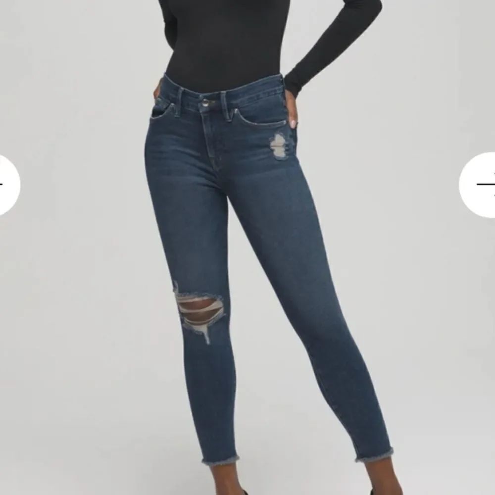 Good American GOOD LEGS CROP FRAY HEM Sz 8/29